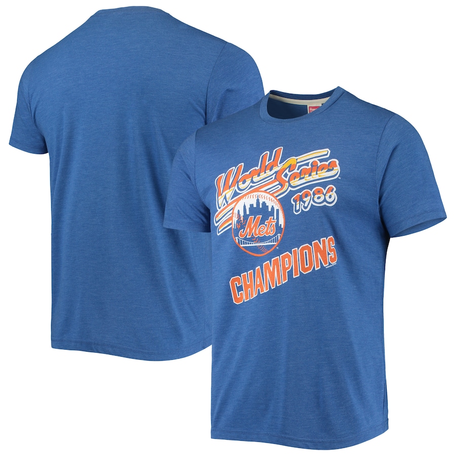 Men's New York Mets Homage Royal 1986 World Series Champions Tri-Blend T-Shirt