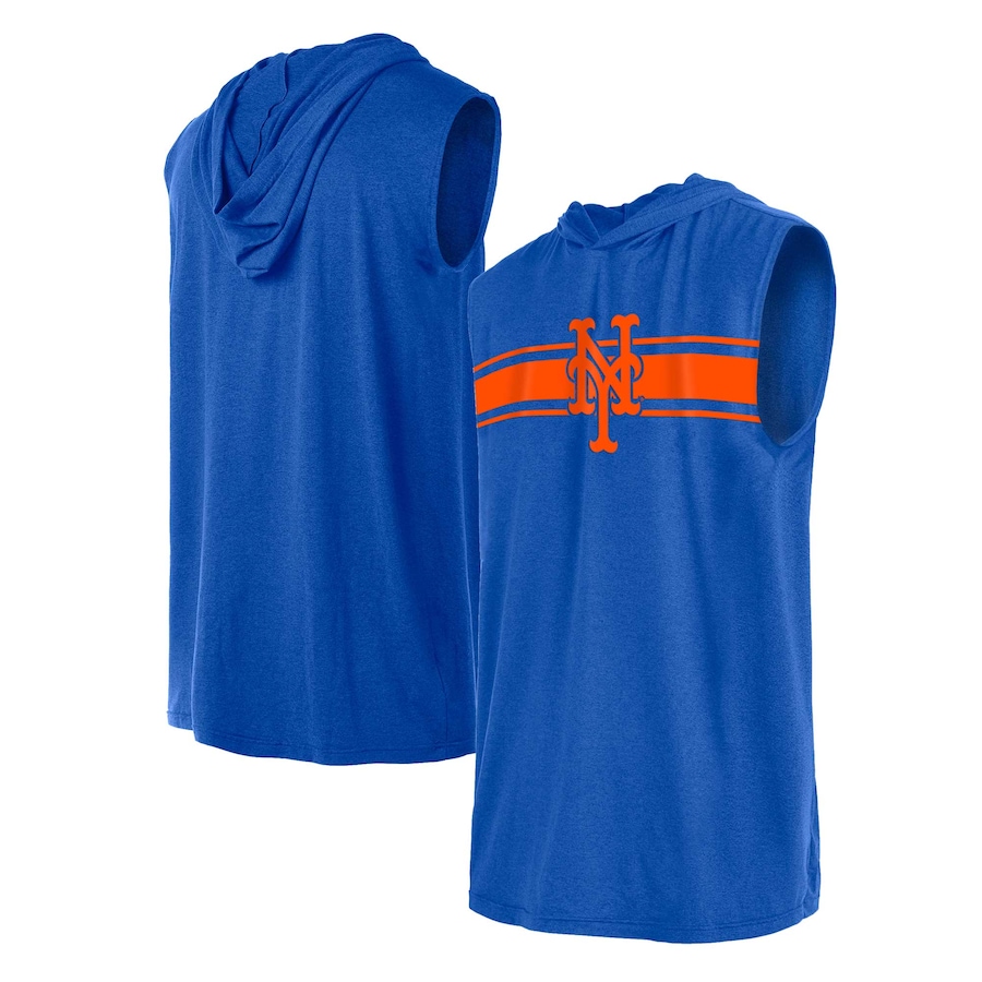 Men's New York Mets New Era Royal Sleeveless Pullover Hoodie Men's New York Mets New Era Royal Sleeveless Pullover Hoodie