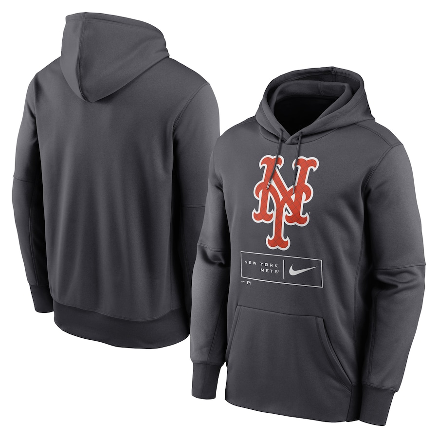 Men's New York Mets Nike Anthracite Season Pattern Pullover Hoodie Men's New York Mets Nike Anthracite Season Pattern Pullover Hoodie