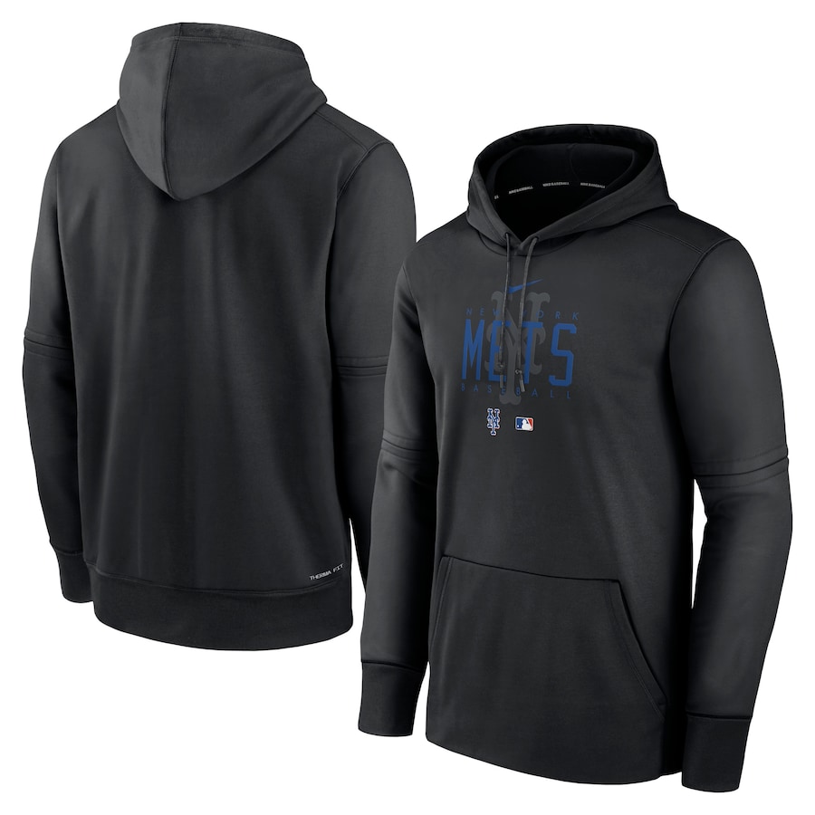 Men's New York Mets Nike Black Authentic Collection Pregame Performance Pullover Hoodie Men's New York Mets Nike Black Authentic Collection Pregame Performance Pullover Hoodie