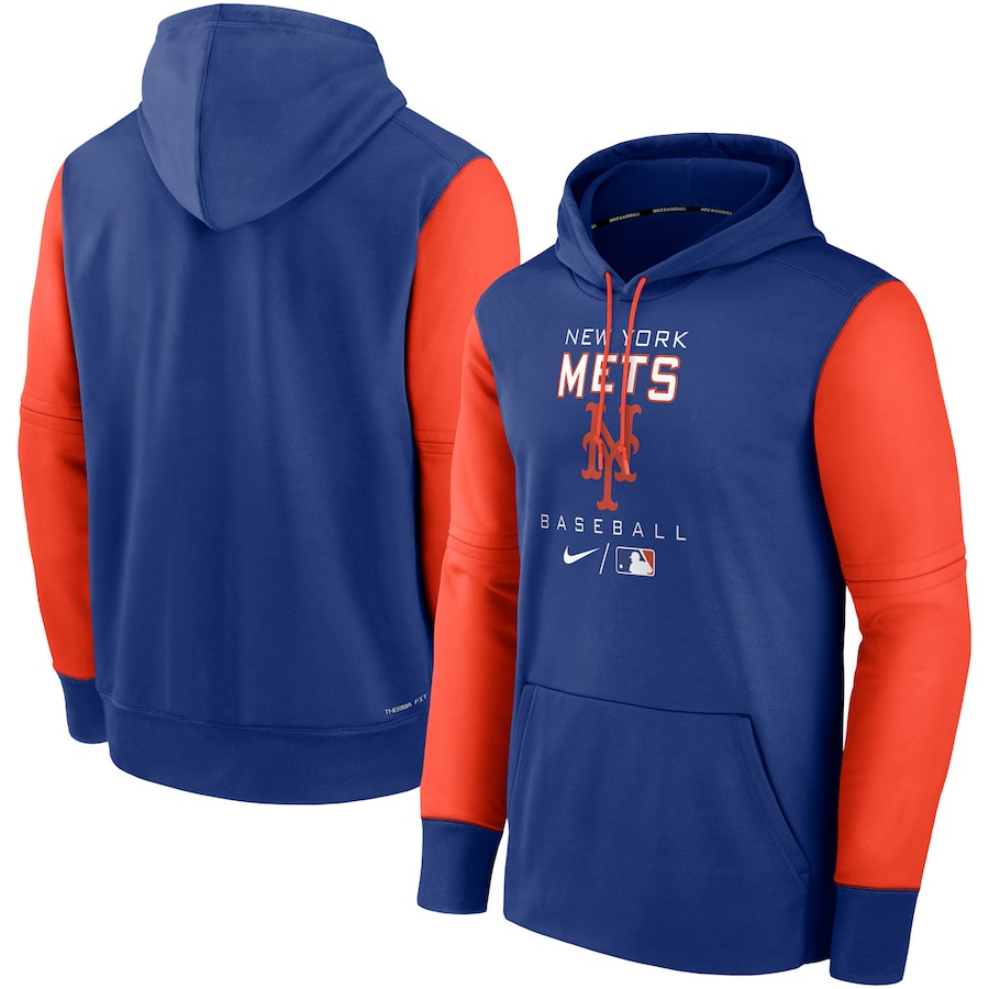 Men's New York Mets Nike Royal/Orange Authentic Collection Performance Hoodie Men's New York Mets Nike Royal/Orange Authentic Collection Performance Hoodie