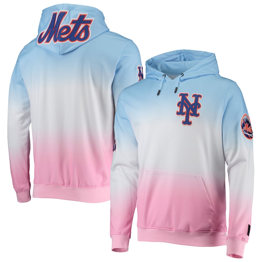 Men's New York Mets Pro Standard Blue/Pink Ombre Pullover Hoodie Men's New York Mets Pro Standard Blue/Pink Ombre Pullover Hoodie