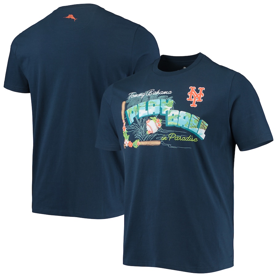 Men's New York Mets Tommy Bahama Navy Play Ball T-Shirt