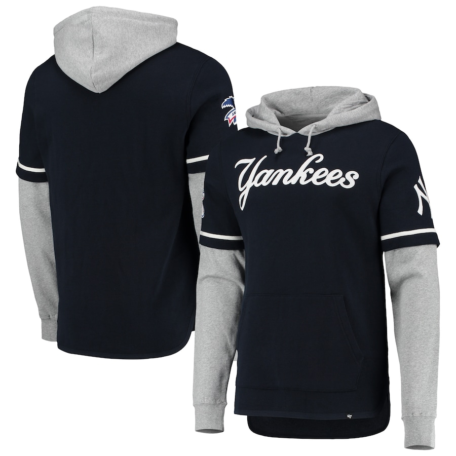 Men's New York Yankees '47 Navy Trifecta Shortstop Pullover Hoodie
