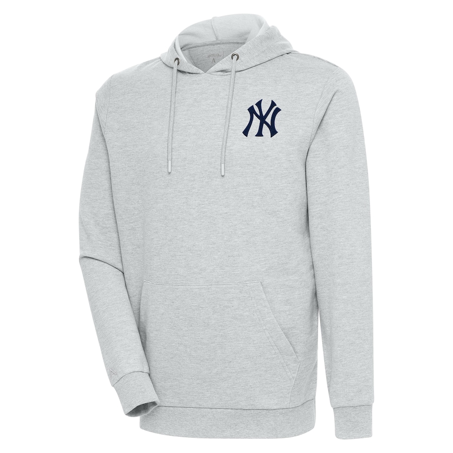 Men's New York Yankees Antigua Heather Gray Action Pullover Hoodie