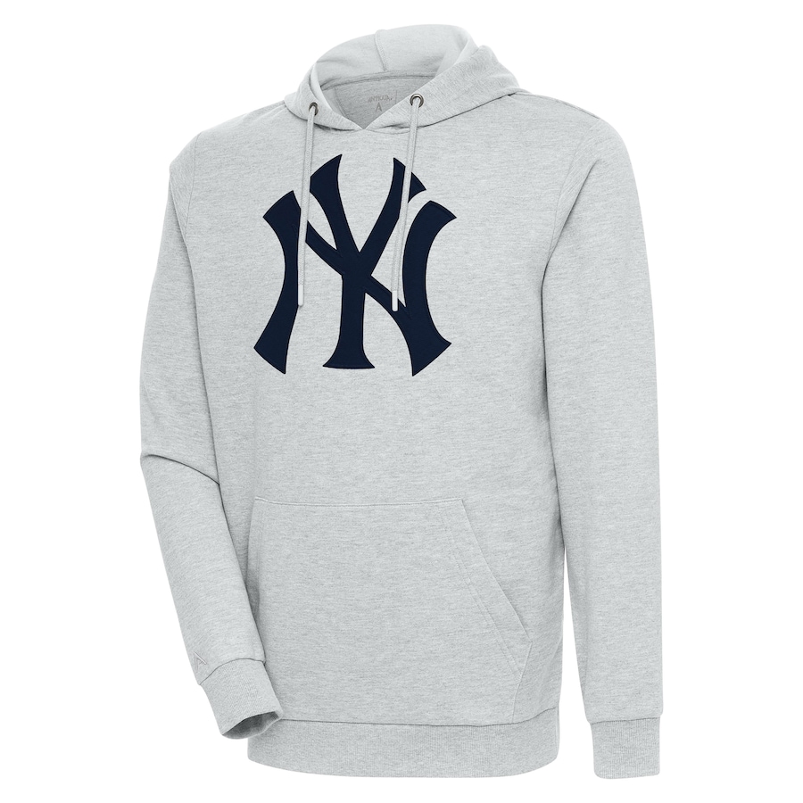 Men's New York Yankees Antigua Heather Gray Action Pullover Hoodie