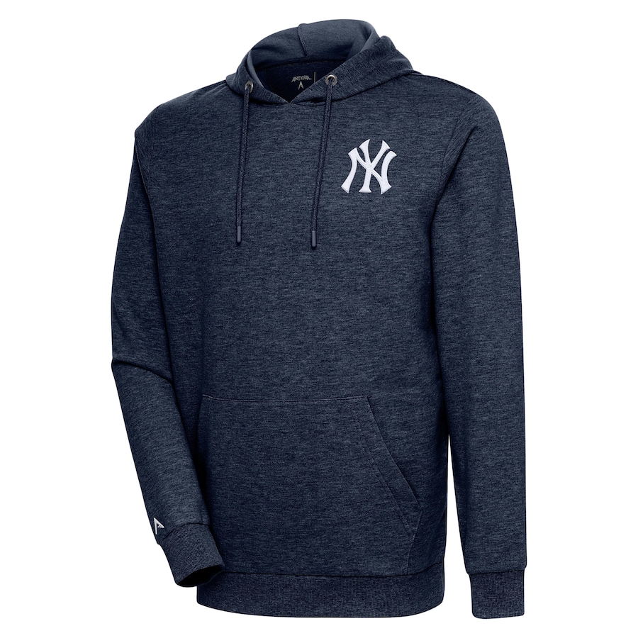 Men's New York Yankees Antigua Heather Navy Action Pullover Hoodie