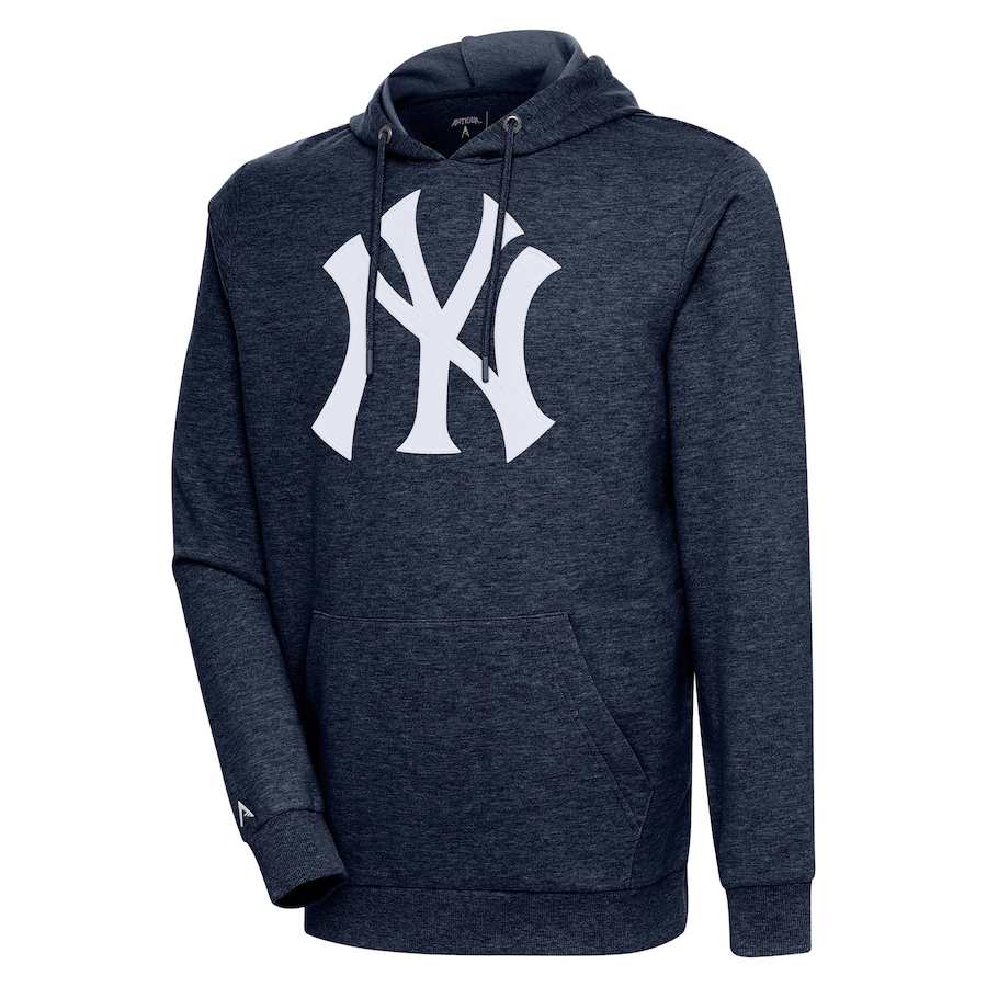 Men's New York Yankees Antigua Heather Navy Action Pullover Hoodie