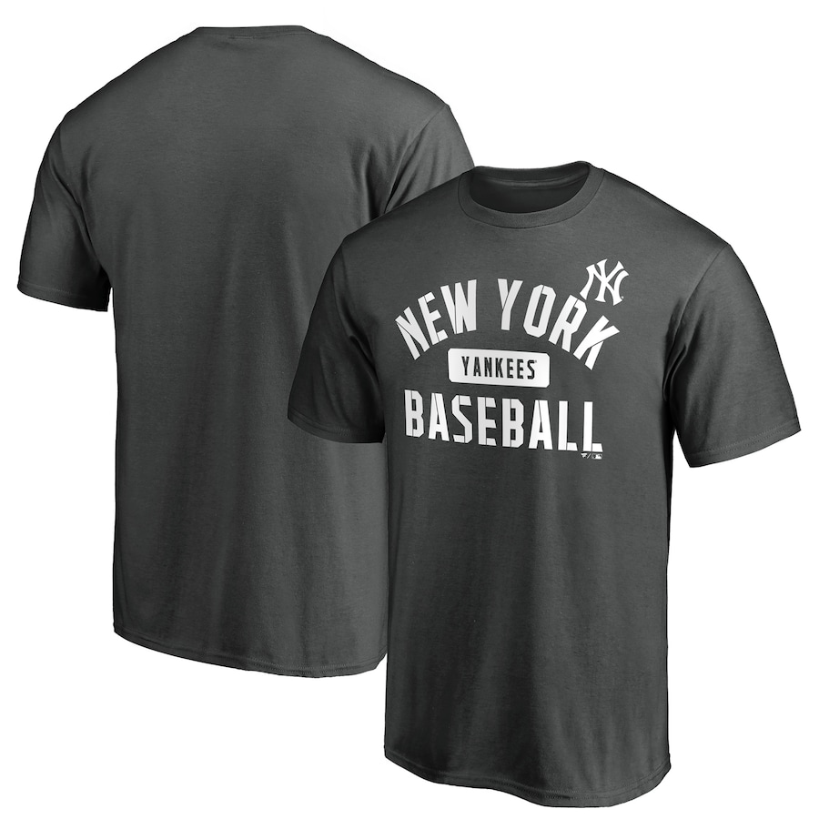 Men's New York Yankees Charcoal Team Primary Pill T-Shirt