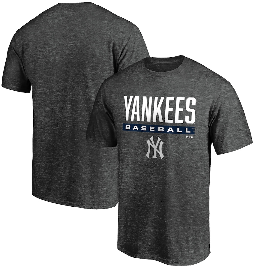 Men's New York Yankees Charcoal Team Win Stripe T-Shirt