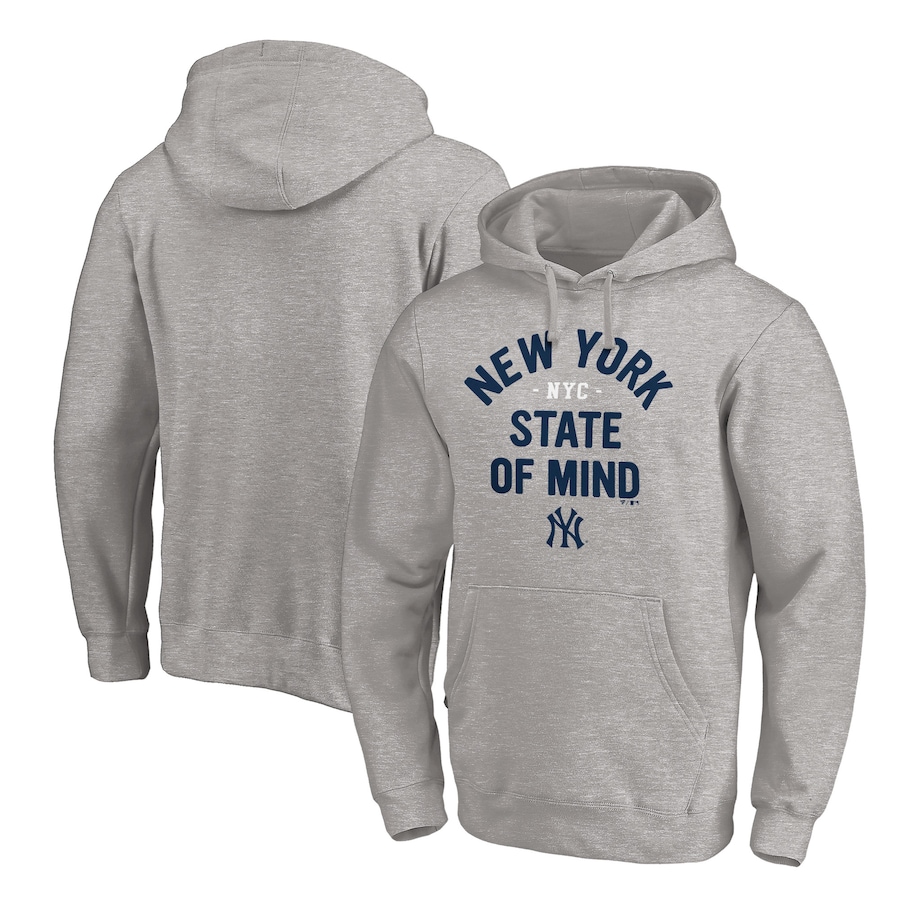 Men's New York Yankees Gray Team Heater Pullover Hoodie Men's New York Yankees Gray Team Heater Pullover Hoodie