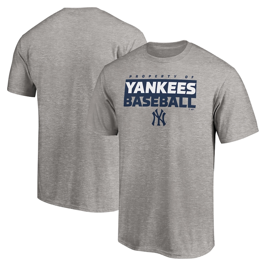 Men's New York Yankees Heather Gray Gain Ground T-Shirt Men's New York Yankees Heather Gray Gain Ground T-Shirt