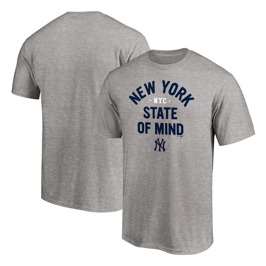 Men's New York Yankees Heather Gray Team Heater T-Shirt