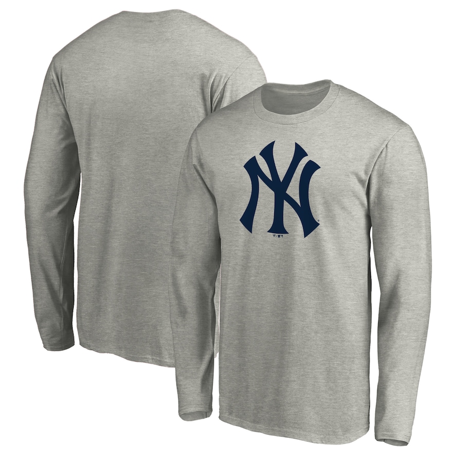Men's New York Yankees Heather Gray Team Official Logo T-Shirt