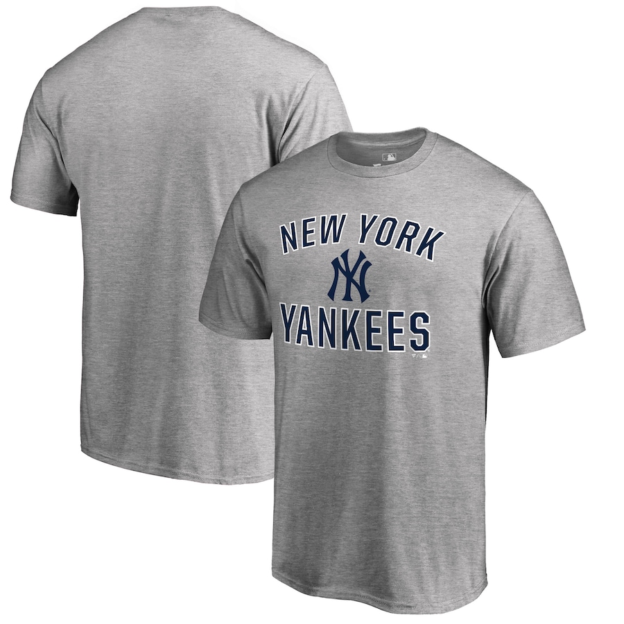 Men's New York Yankees Heather Gray Victory Arch T-Shirt Men's New York Yankees Heather Gray Victory Arch T-Shirt