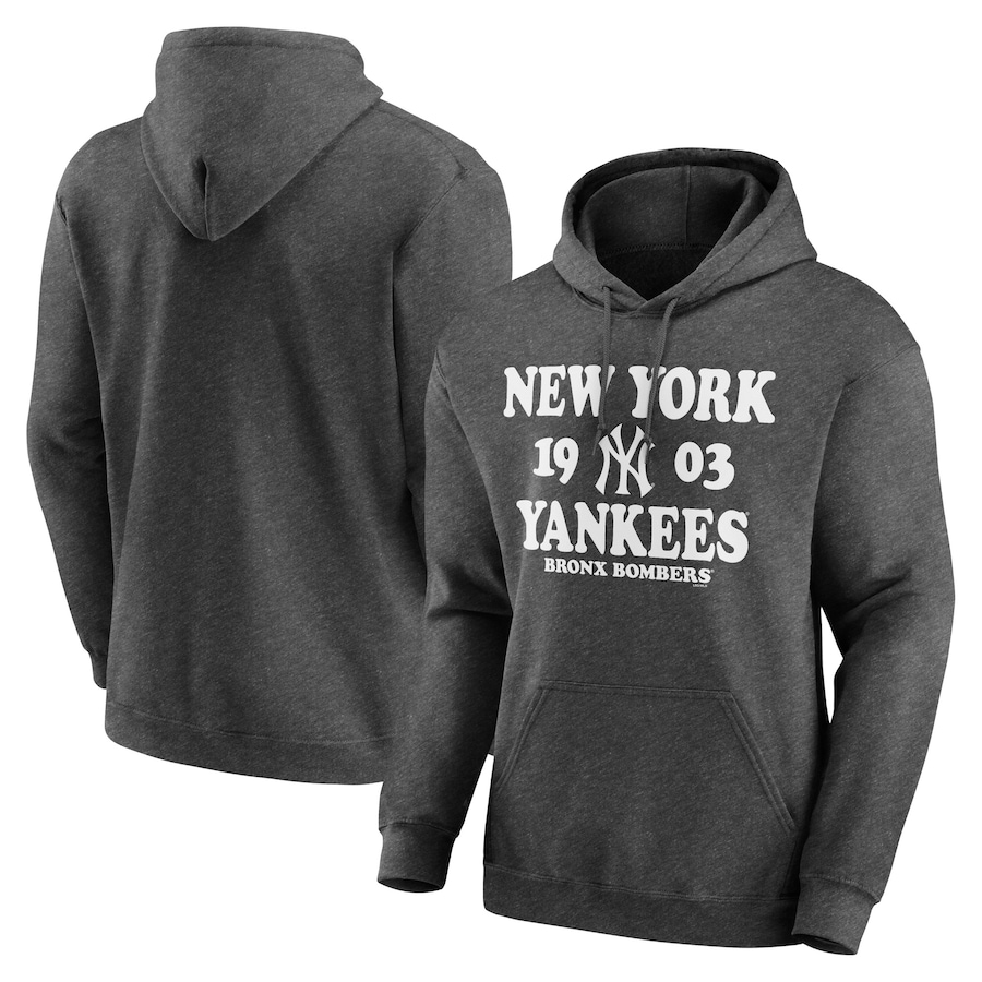 Men's New York Yankees Heathered Charcoal Fierce Competitor Pullover Hoodie Men's New York Yankees Heathered Charcoal Fierce Competitor Pullover Hoodie