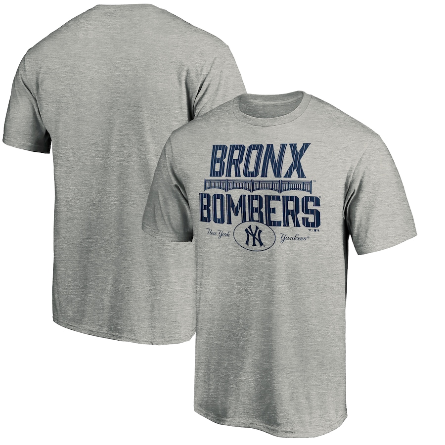 Men's New York Yankees Heathered Gray The Bomber Hometown Collection T-Shirt Men's New York Yankees Heathered Gray The Bomber Hometown Collection T-Shirt