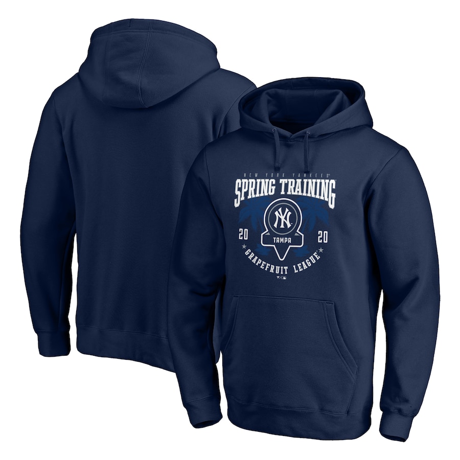 Men's New York Yankees Navy 2020 Spring Training Pick Off Move Pullover Hoodie Men's New York Yankees Navy 2020 Spring Training Pick Off Move Pullover Hoodie