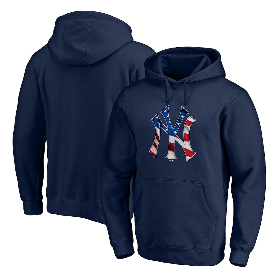 Men's New York Yankees Navy Banner Wave Pullover Hoodie Men's New York Yankees Navy Banner Wave Pullover Hoodie