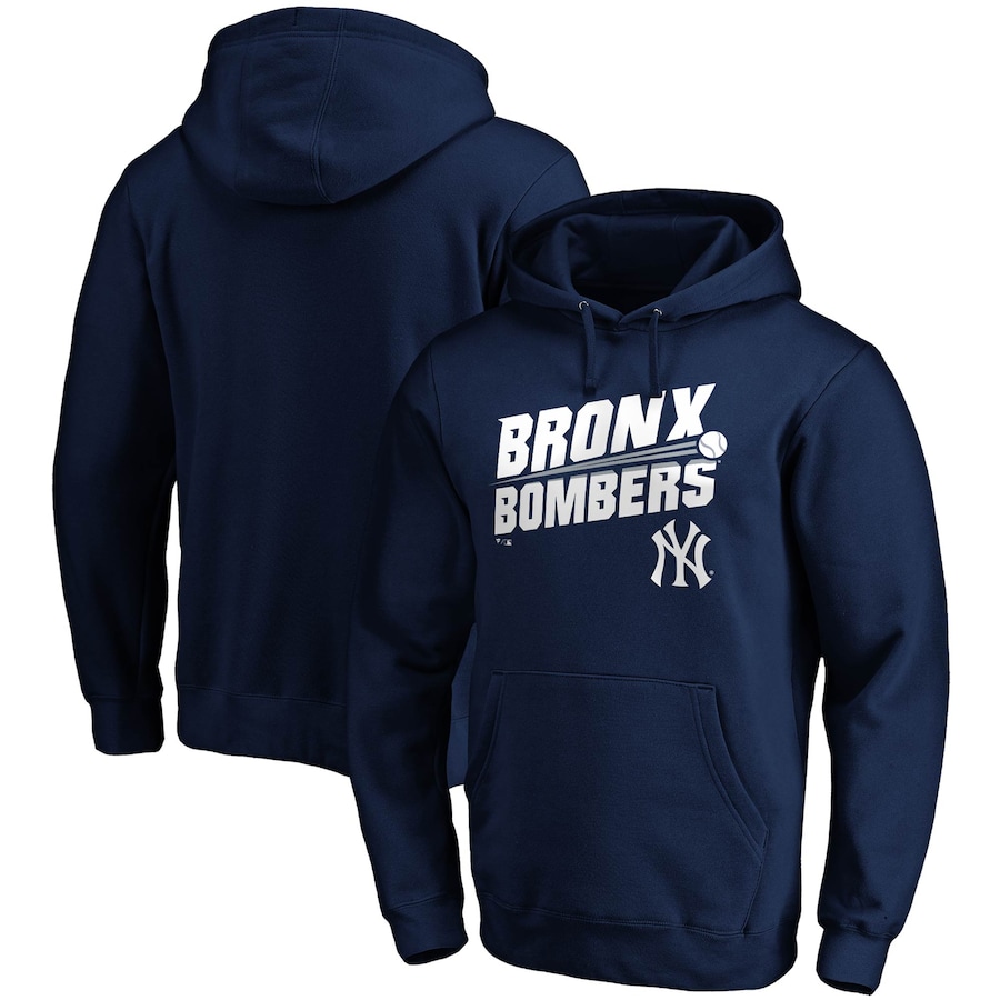 Men's New York Yankees Navy Hometown Bronx Bombers Fitted Pullover Hoodie Men's New York Yankees Navy Hometown Bronx Bombers Fitted Pullover Hoodie