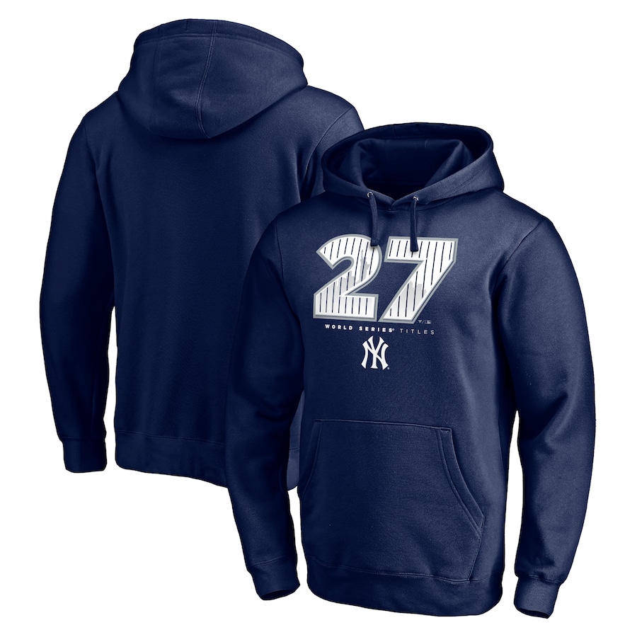 Men's New York Yankees Navy Hometown World Titles Fitted Pullover Hoodie Men's New York Yankees Navy Hometown World Titles Fitted Pullover Hoodie