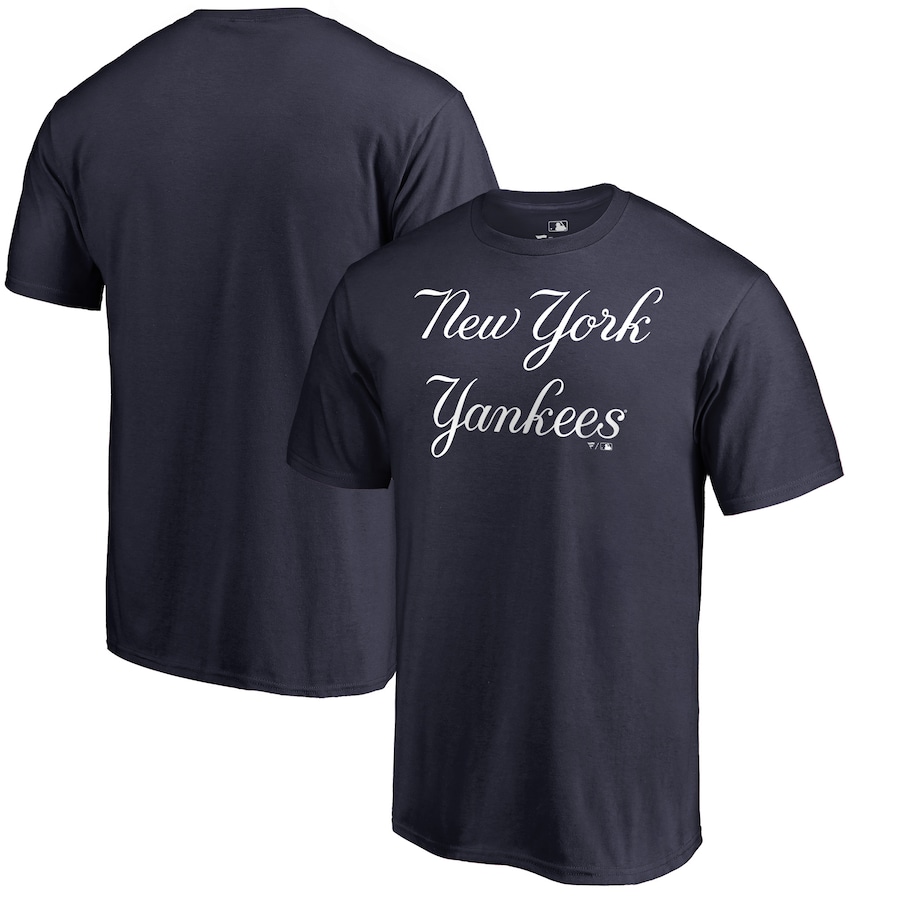 Men's New York Yankees Navy Script Wordmark T-Shirt