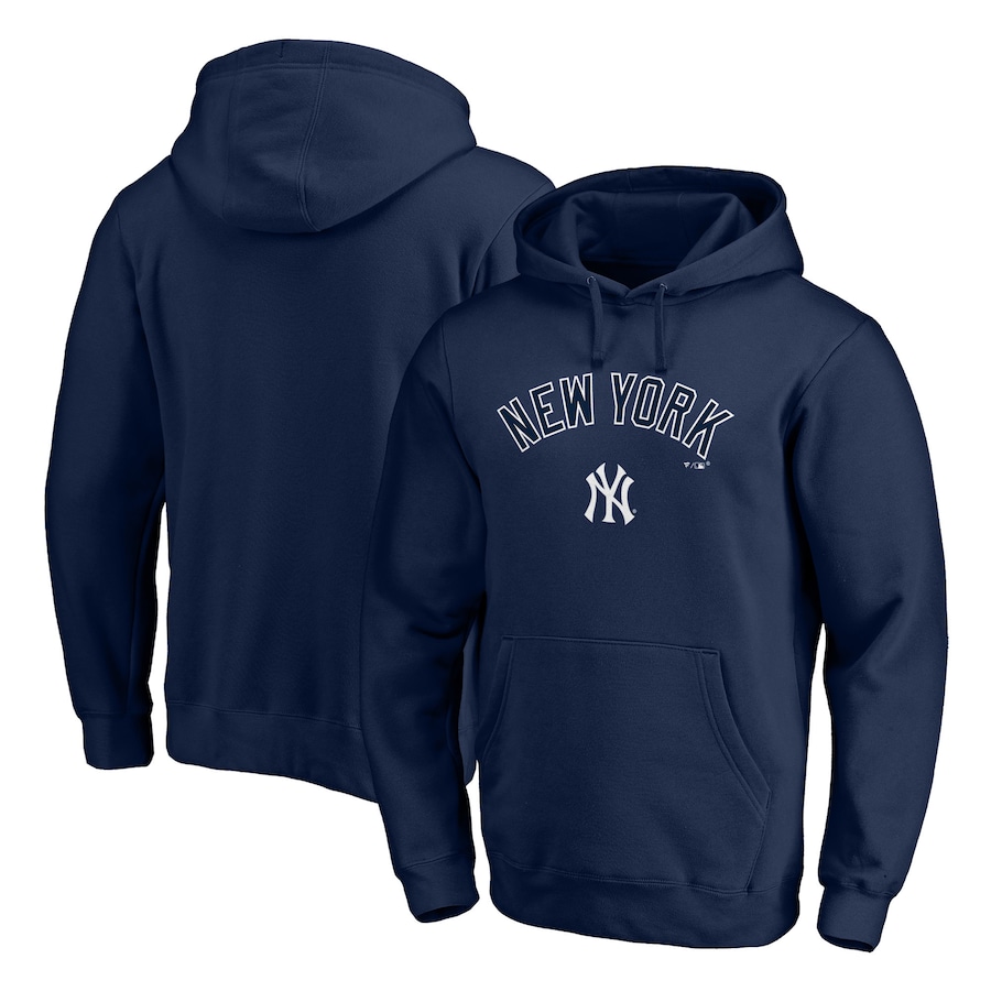 Men's New York Yankees Navy Team Lock Up Wordmark Pullover Hoodie Men's New York Yankees Navy Team Lock Up Wordmark Pullover Hoodie