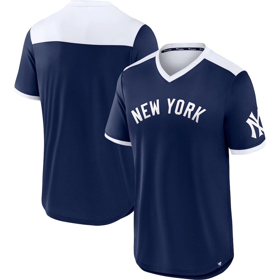 Men's New York Yankees Navy/White True Classics Walk-Off V-Neck T-Shirt Men's New York Yankees Navy/White True Classics Walk-Off V-Neck T-Shirt