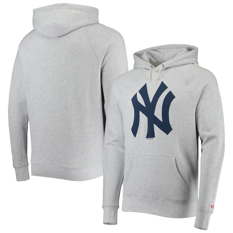 Men's New York Yankees Homage Gray Hand-Drawn Logo Tri-Blend Pullover Hoodie Men's New York Yankees Homage Gray Hand-Drawn Logo Tri-Blend Pullover Hoodie
