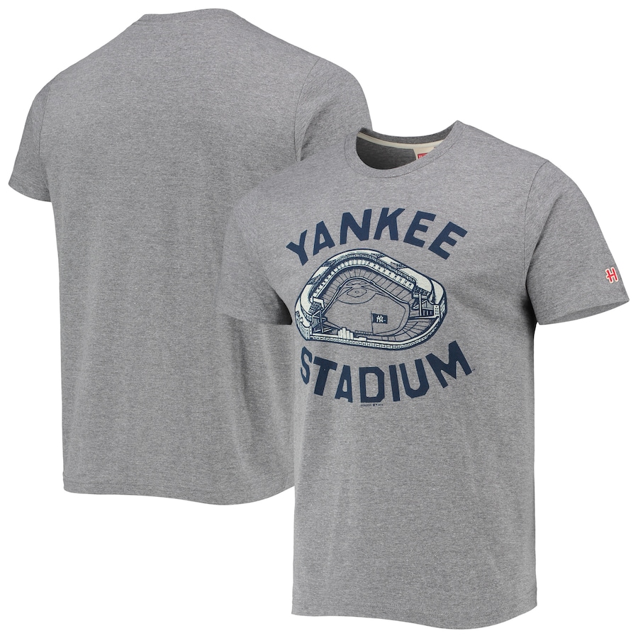 Men's New York Yankees Homage Gray Yankee Stadium Tri-Blend T-Shirt