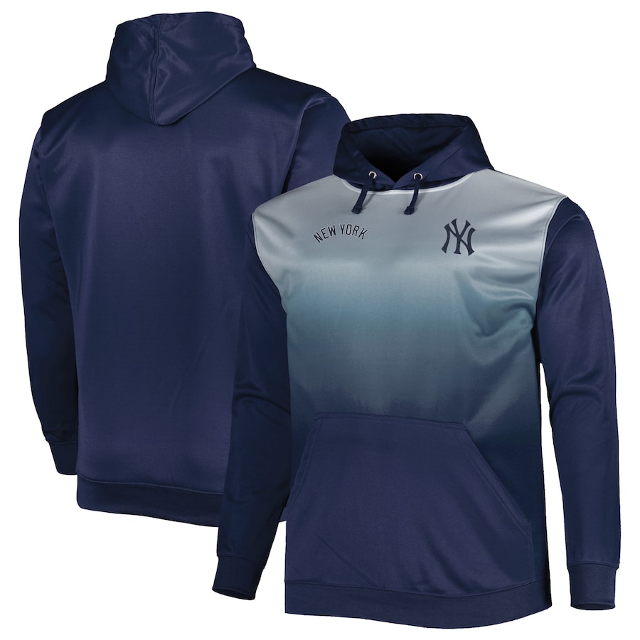 Men's New York Yankees Navy Fade Sublimated Fleece Pullover Hoodie Men's New York Yankees Navy Fade Sublimated Fleece Pullover Hoodie