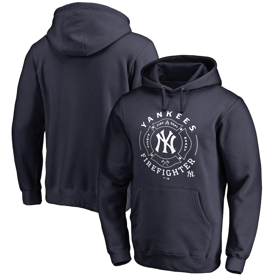 Men's New York Yankees Navy Firefighter Pullover Hoodie Men's New York Yankees Navy Firefighter Pullover Hoodie