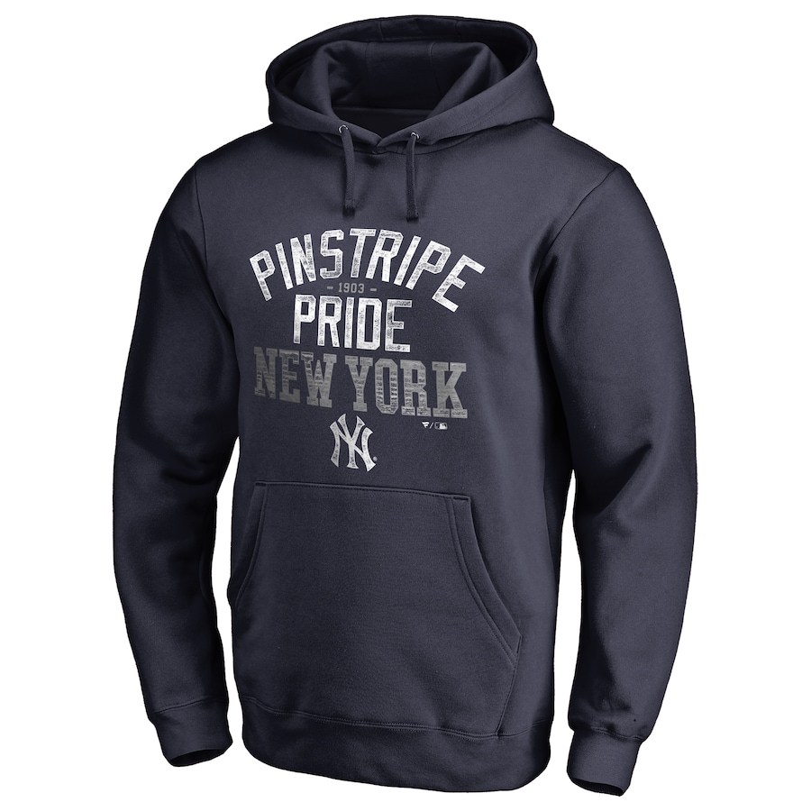 Men's New York Yankees Navy Hometown Collection Pinstripe Pride Pullover Hoodie Men's New York Yankees Navy Hometown Collection Pinstripe Pride Pullover Hoodie