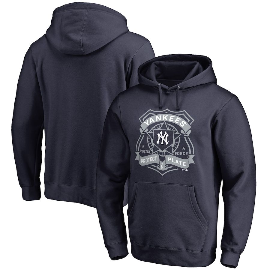 Men's New York Yankees Navy Police Badge Pullover Hoodie Men's New York Yankees Navy Police Badge Pullover Hoodie