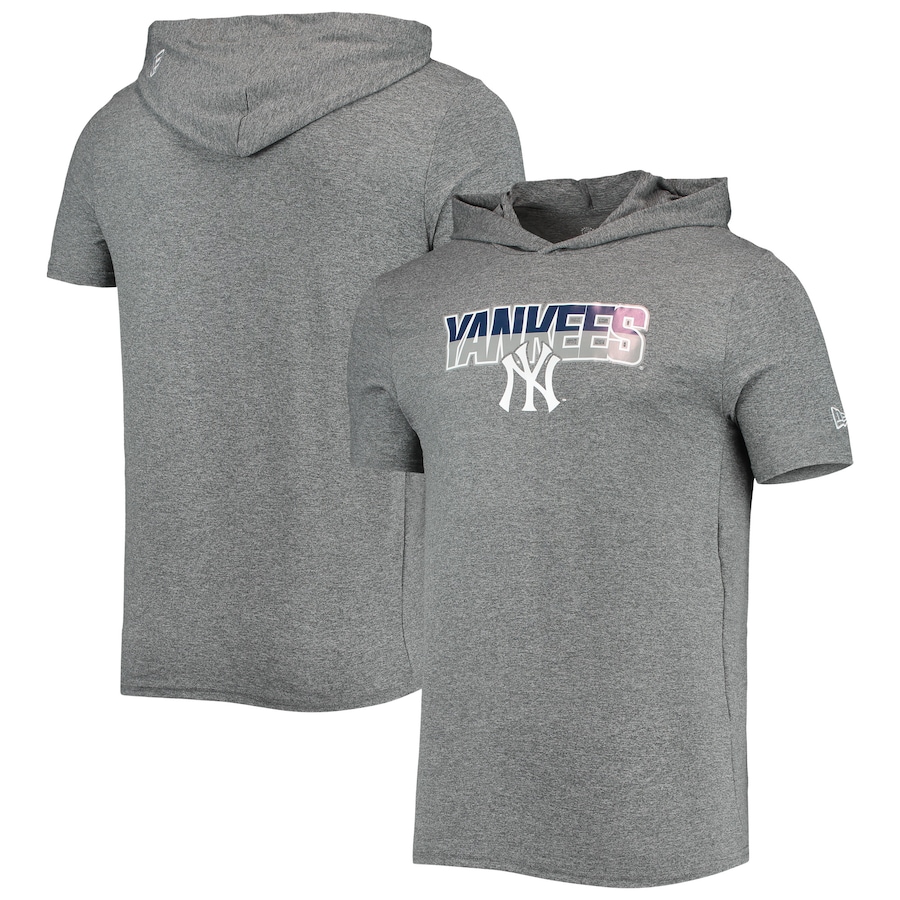 Men's New York Yankees New Era Heathered Gray Hoodie T-Shirt
