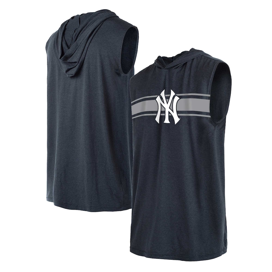 Men's New York Yankees New Era Navy Sleeveless Pullover Hoodie Men's New York Yankees New Era Navy Sleeveless Pullover Hoodie