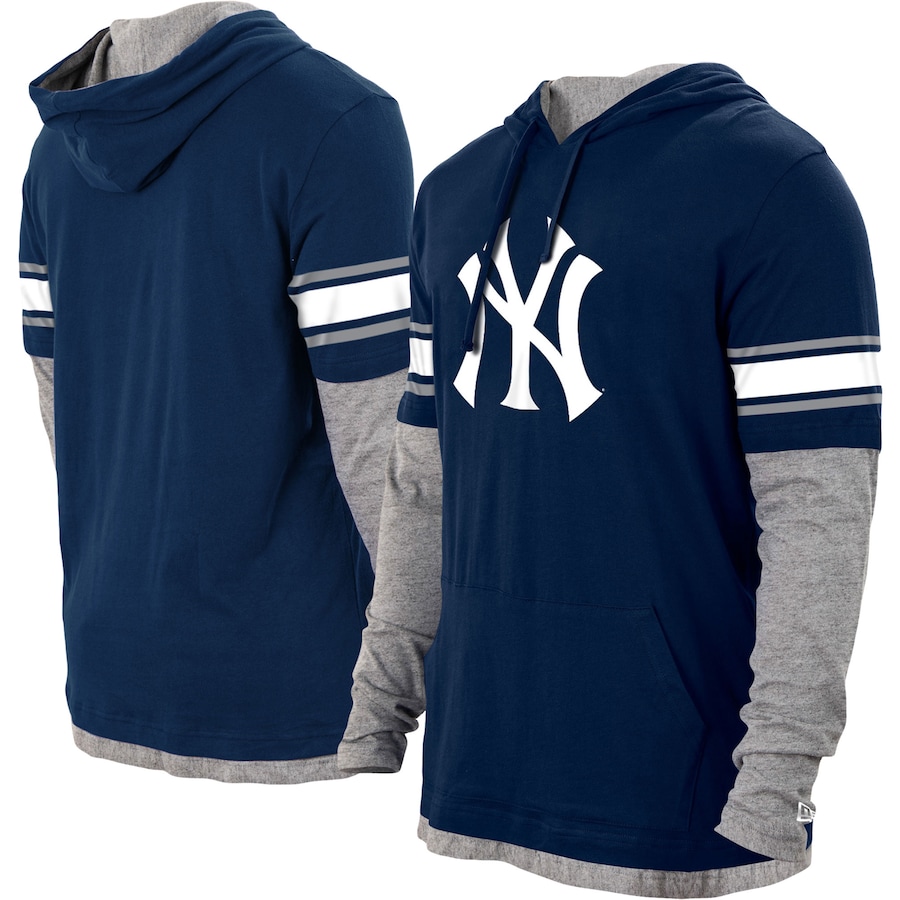 Men's New York Yankees New Era Navy Twofer Pullover Hoodie Men's New York Yankees New Era Navy Twofer Pullover Hoodie