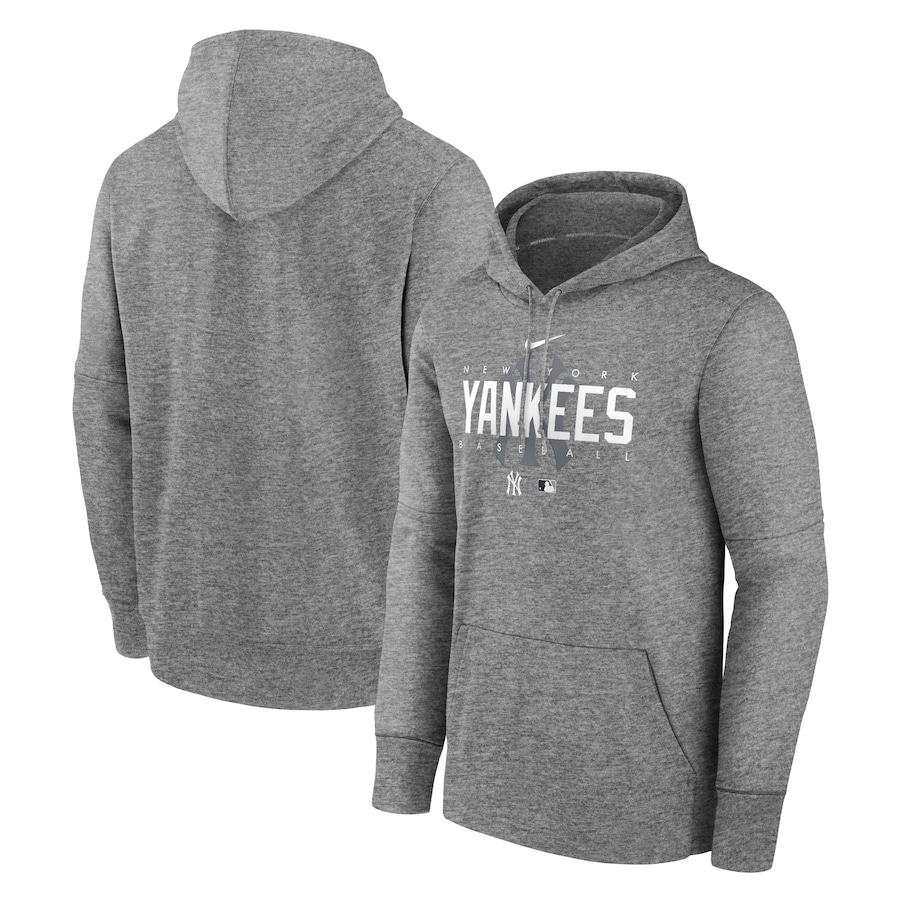 Men's New York Yankees Nike Heather Charcoal Authentic Collection Pregame Performance Pullover Hoodie Men's New York Yankees Nike Heather Charcoal Authentic Collection Pregame Performance Pullover Hoodie