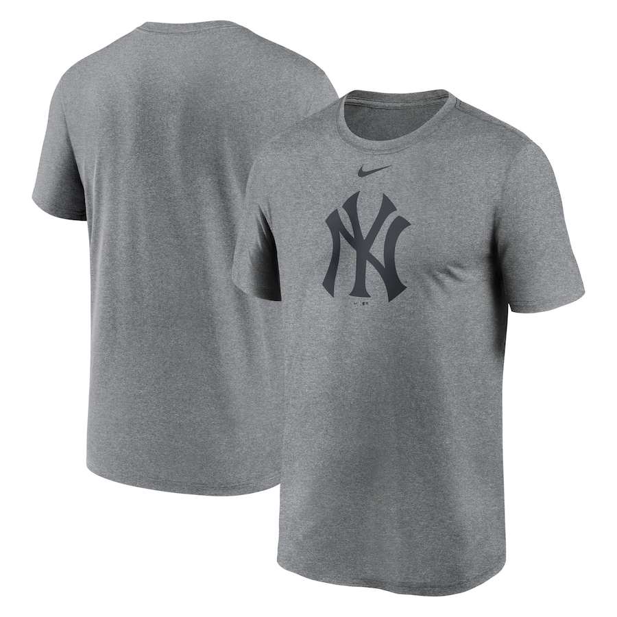 Men's New York Yankees Nike Heather Charcoal New Legend Logo T-Shirt
