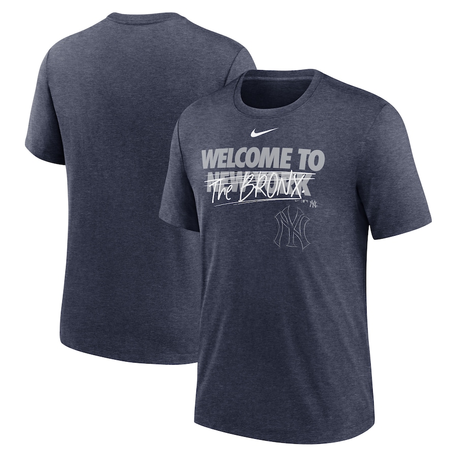 Men's New York Yankees Nike Heather Navy Home Spin Tri-Blend T-Shirt