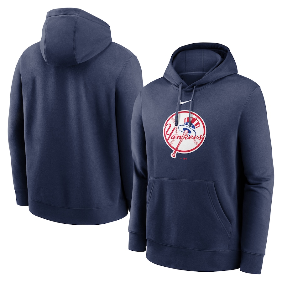 Men's New York Yankees Nike Navy Alternate Logo Club Pullover Hoodie Men's New York Yankees Nike Navy Alternate Logo Club Pullover Hoodie