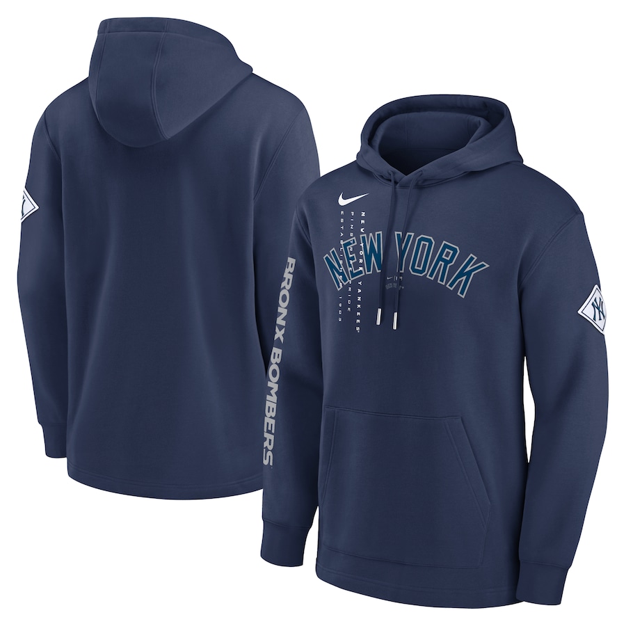 Men's New York Yankees Nike Navy Reflection Fleece Pullover Hoodie Men's New York Yankees Nike Navy Reflection Fleece Pullover Hoodie