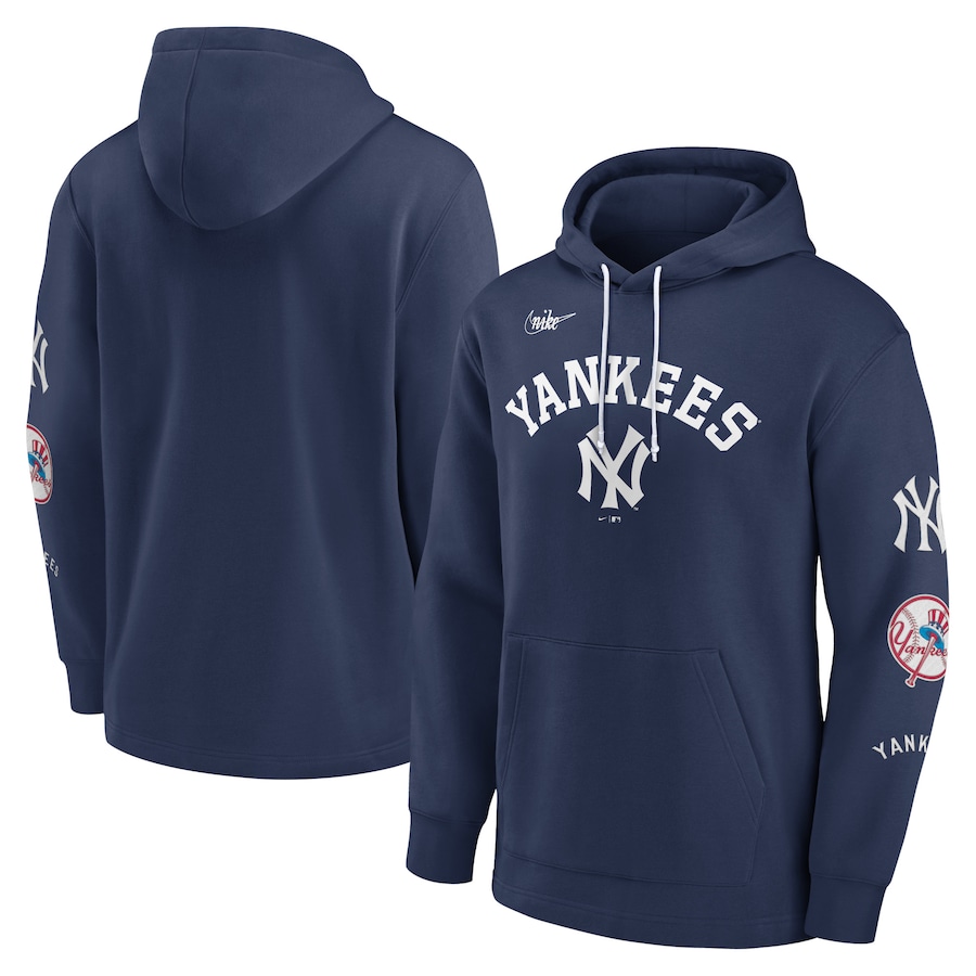 Men's New York Yankees Nike Navy Rewind Lefty Pullover Hoodie Men's New York Yankees Nike Navy Rewind Lefty Pullover Hoodie