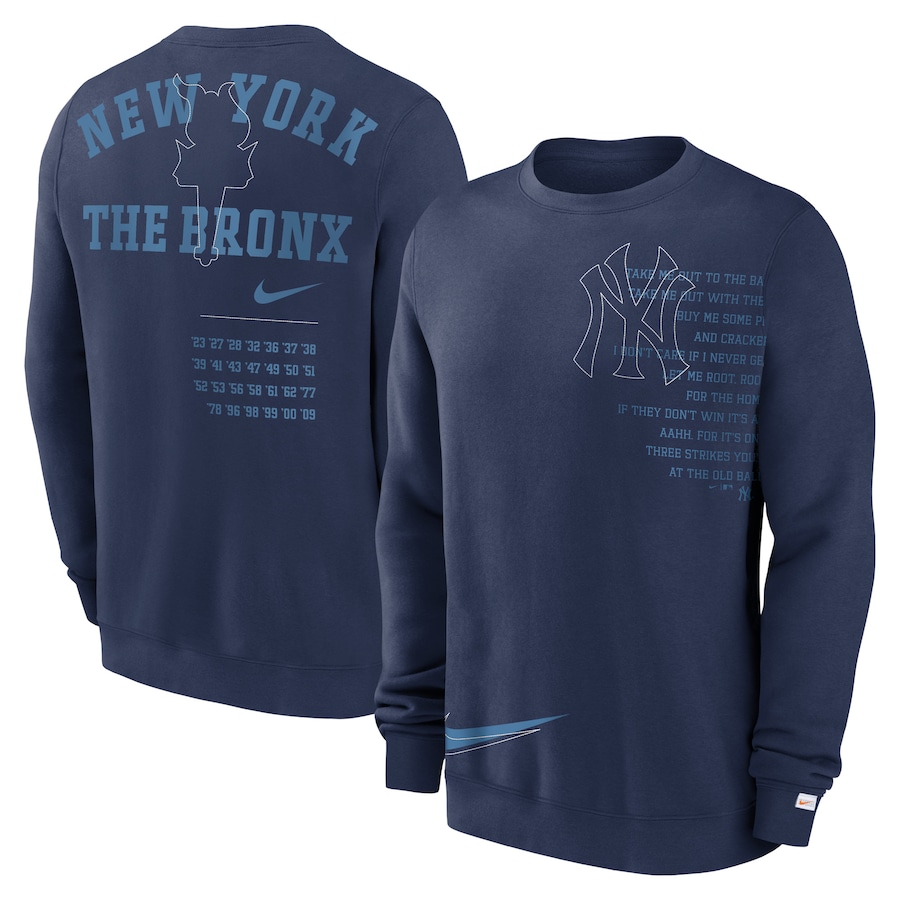Men's New York Yankees Nike Navy Statement Ball Game Fleece Pullover Sweatshirt