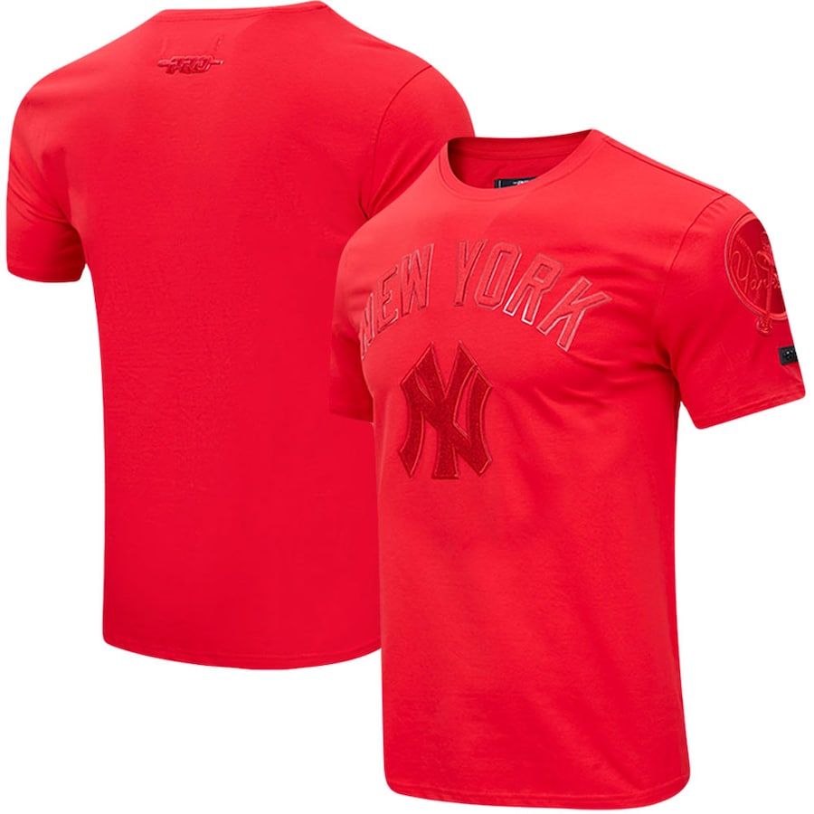 Men's New York Yankees Pro Standard Classic Triple Red T-Shirt Men's New York Yankees Pro Standard Classic Triple Red T-Shirt