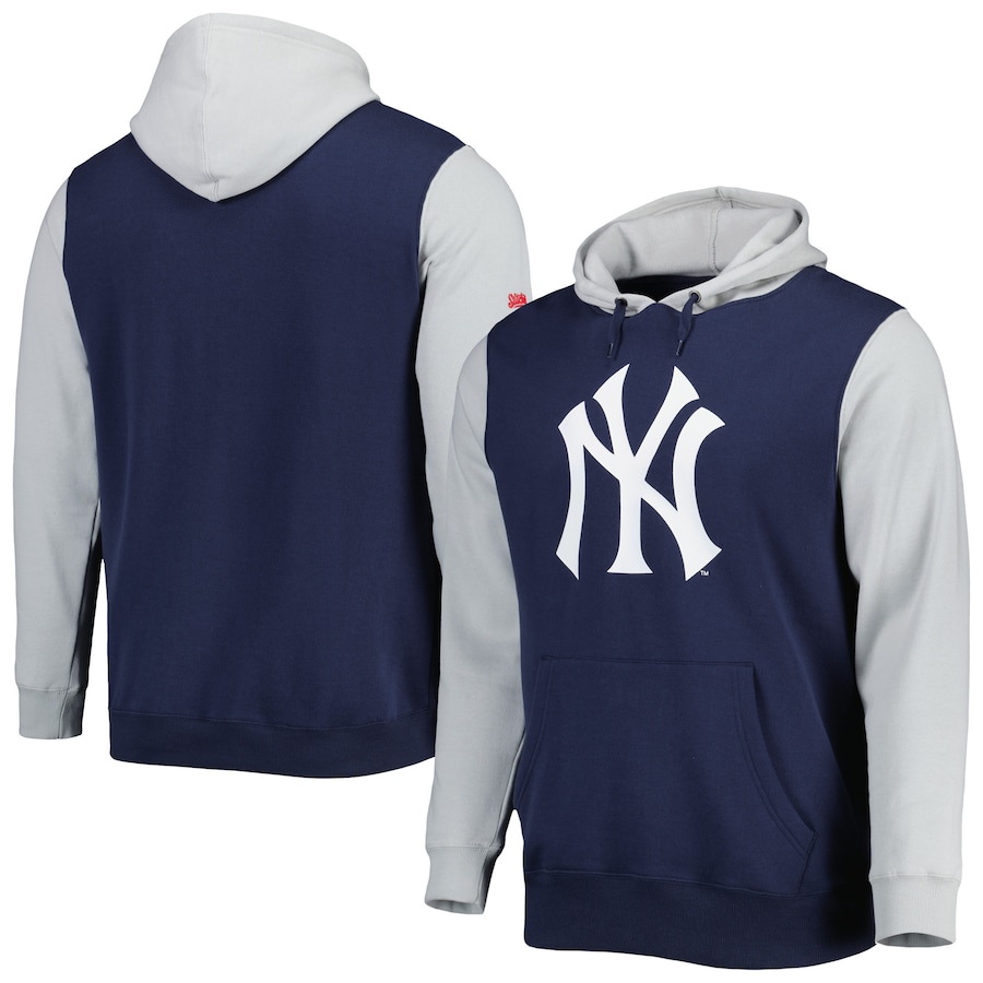 Men's New York Yankees Stitches Navy/Gray Team Pullover Hoodie Men's New York Yankees Stitches Navy/Gray Team Pullover Hoodie