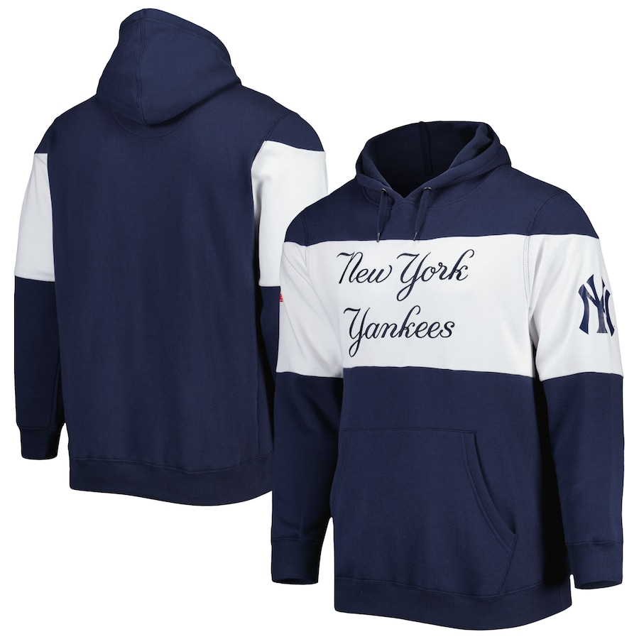 Men's New York Yankees Stitches Navy/White Stripe Pullover Hoodie Men's New York Yankees Stitches Navy/White Stripe Pullover Hoodie