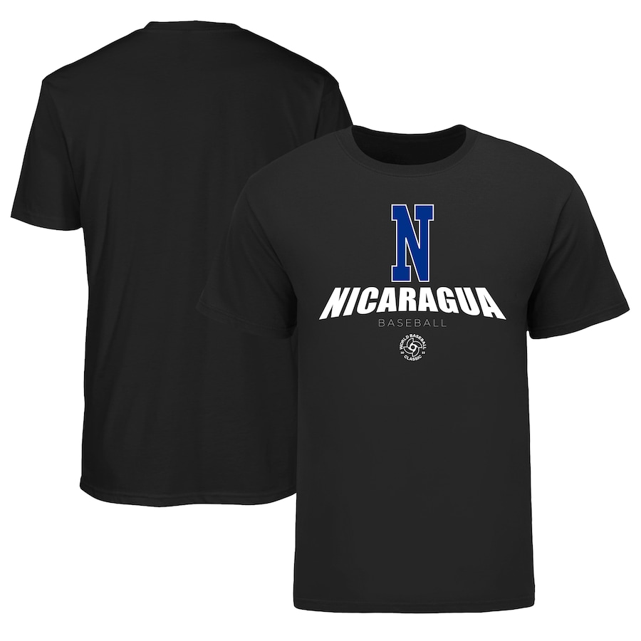 Men's Nicaragua Baseball LEGENDS Black 2023 World Baseball Classic Federation T-Shirt Men's Nicaragua Baseball LEGENDS Black 2023 World Baseball Classic Federation T-Shirt