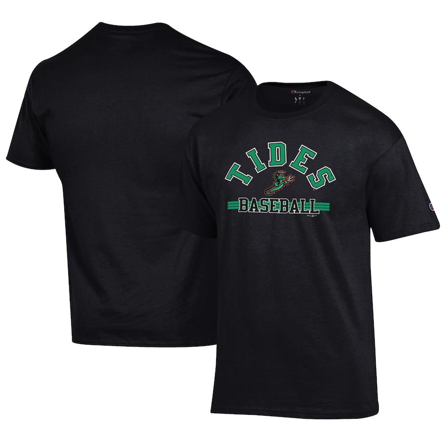 Men's Norfolk Tides Champion Black Jersey T-Shirt
