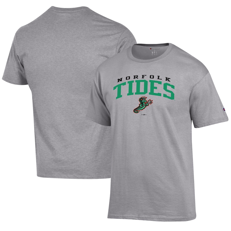 Men's Norfolk Tides Champion Gray Jersey T-Shirt Men's Norfolk Tides Champion Gray Jersey T-Shirt